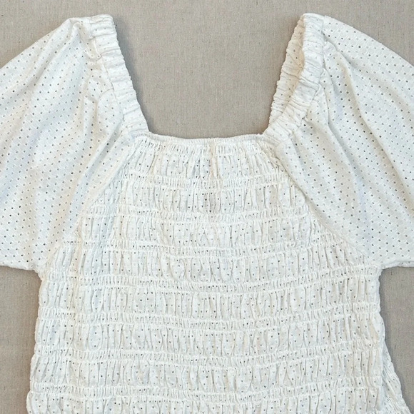NWT BB Dakota by Steve Madden Women's Peasant Top White Size 3X, Coastal, Boho - Picture 4 of 9